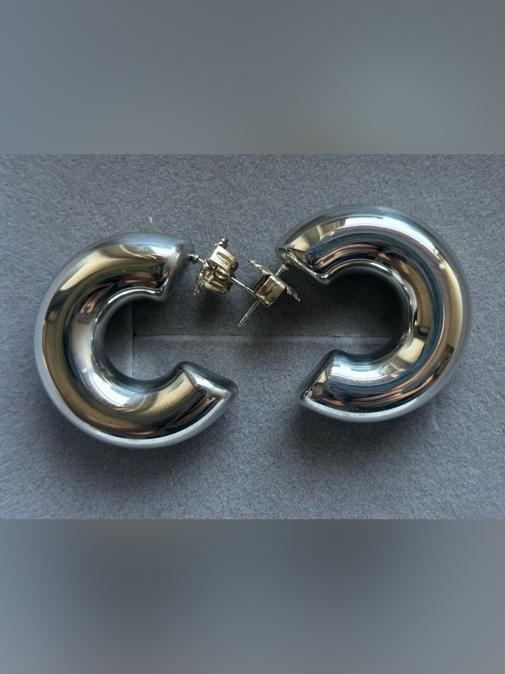 GIMME - Chunky Silver Hoop Earrings